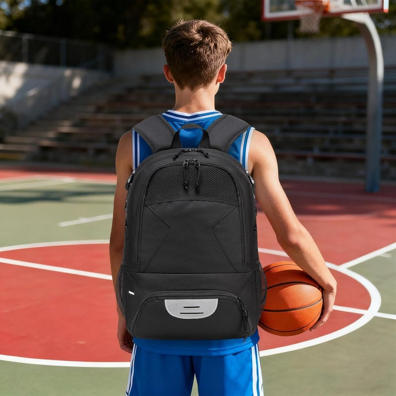 RTRYALN Basketball Backpack - Large Sports Equipment Bag with Ball Holder & Shoe Compartment for Basketball. (black) - Image 2